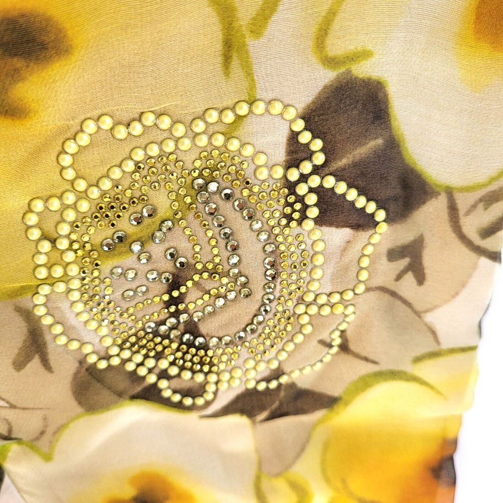 Kristina Ti Chic Small Beaded Silk Pants Italian Designer Floral Lined Colorful - Picture 4 of 9